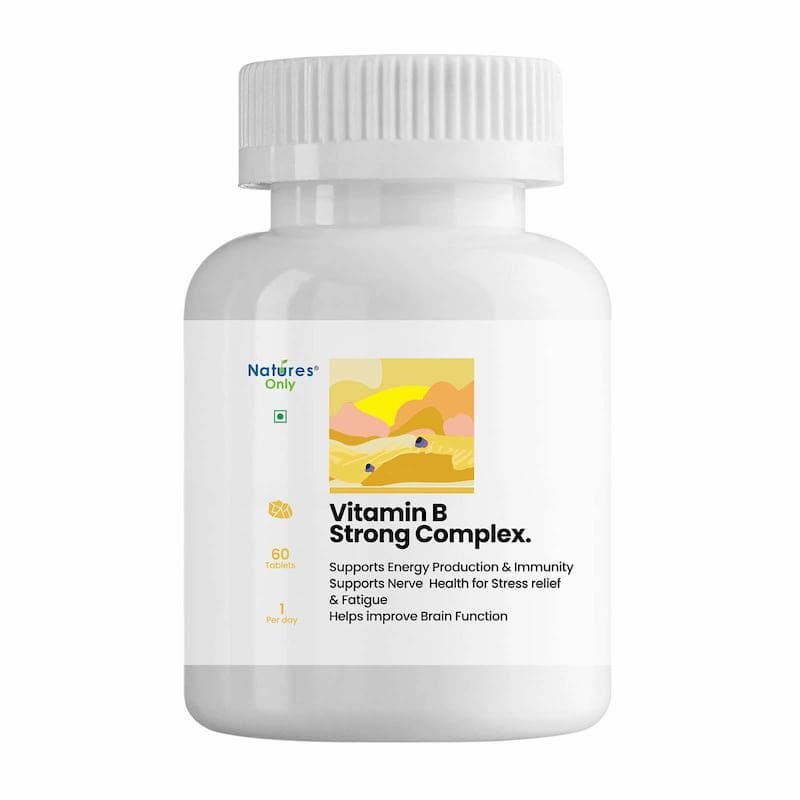 Natures Only Vitamin B Strong Complex. Increase metabolism and energy. One a day. 60 Tablets